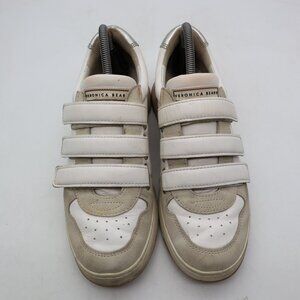 Veronica Beard Tizi Mix-Leather Women's Size  9 M Low-Top Sneakers White